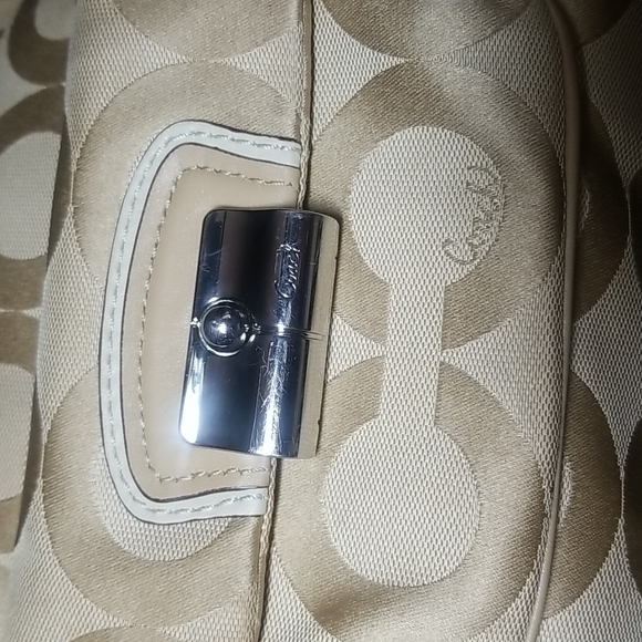 Coach Kristin OP Art Signature Khaki Hobo Handbag - Picture 3 of 5